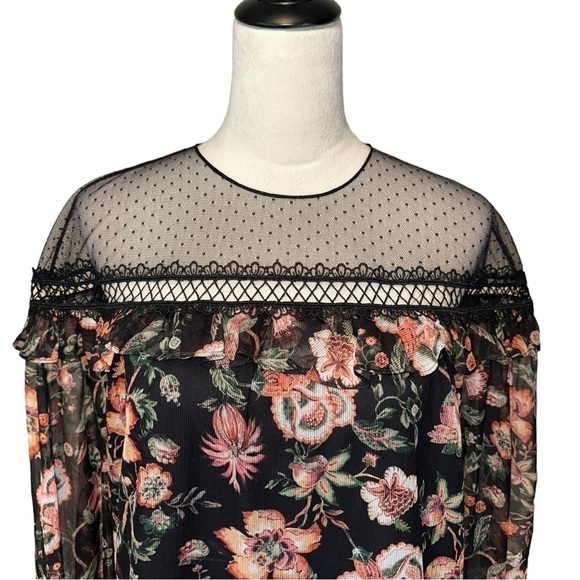 SACHIN + Babi Callie Mini Ruffle Dress Black Floral 4 - Picture 6 of 17